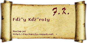 Fáy Károly névjegykártya
