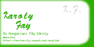 karoly fay business card