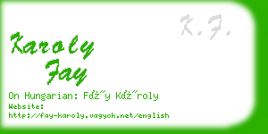 karoly fay business card